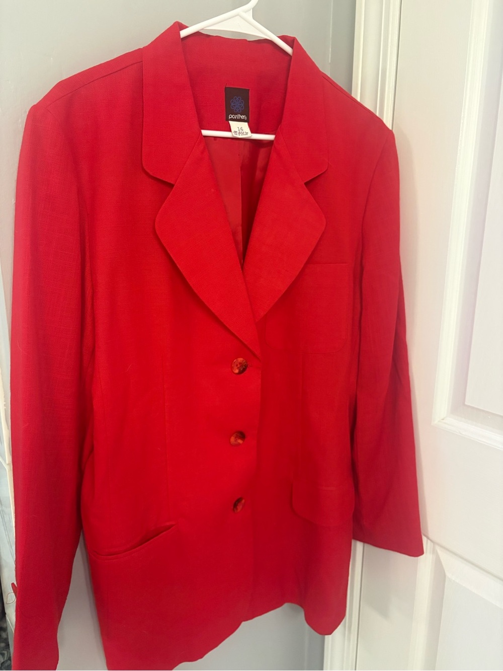 Vintage Panther Red Tailored Women's Blazer